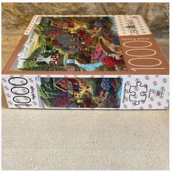 New Sealed Country Cottage 1000 piece puzzle Big Ben Milton Bradley Hasbro - Picture 6 of 6
